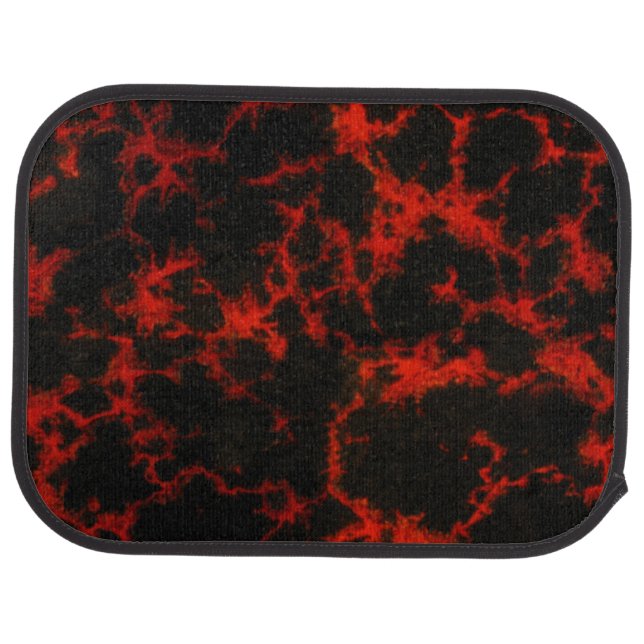 Vibrant Spotted Red and Black Flames Car Floor Mat (Rear)