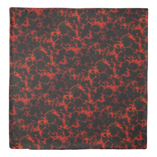 Vibrant Spotted Red and Black Flames Duvet Cover (Front)