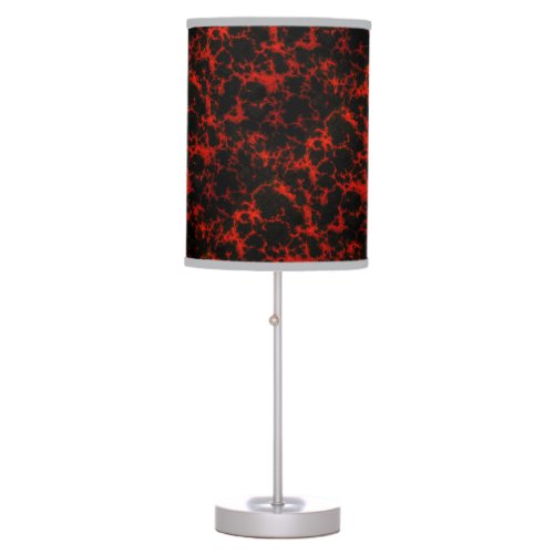 Vibrant Spotted Red and Black Flames Table Lamp