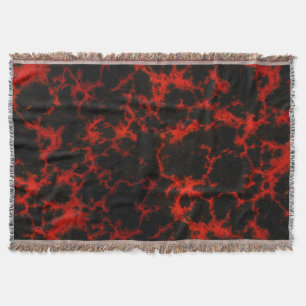 Vibrant Spotted Red and Black Flames Throw Blanket