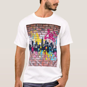 Vibrant Spray-Painted City Skyline T-Shirt