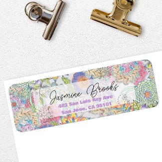 Vibrant Spring Blossoms and Greenery Return Addres