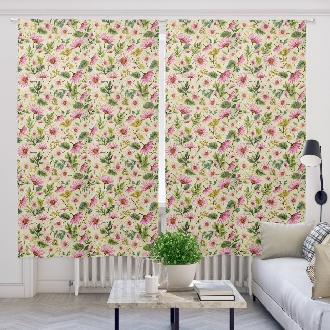 Vibrant Spring Botanical Print  Blackout Curtains (Living Room)