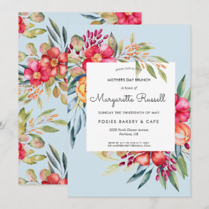 Vibrant Spring Floral Mother's Day Brunch Invitation