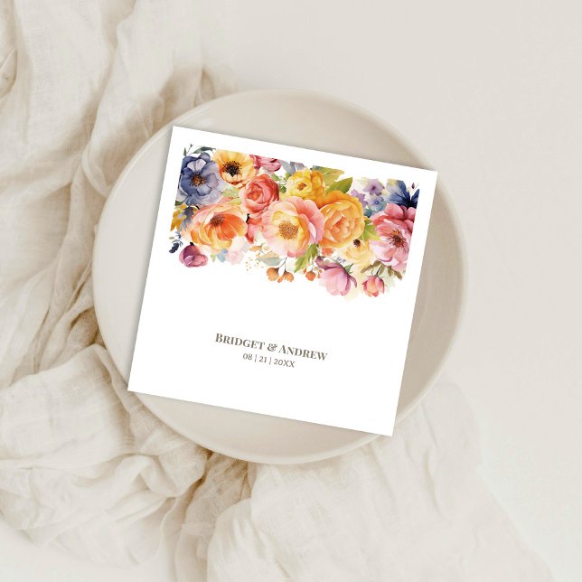 Vibrant Spring Floral Wedding Napkins (Creator Uploaded)