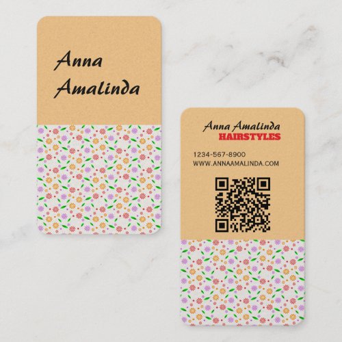 Vibrant Spring Flowers and Leaves Business Card