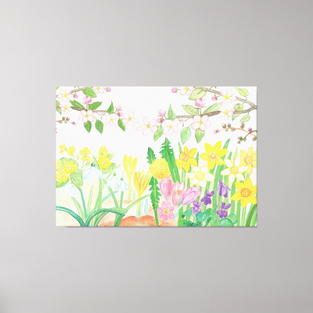 Vibrant spring flowers to cheer the hearts canvas print (Front)