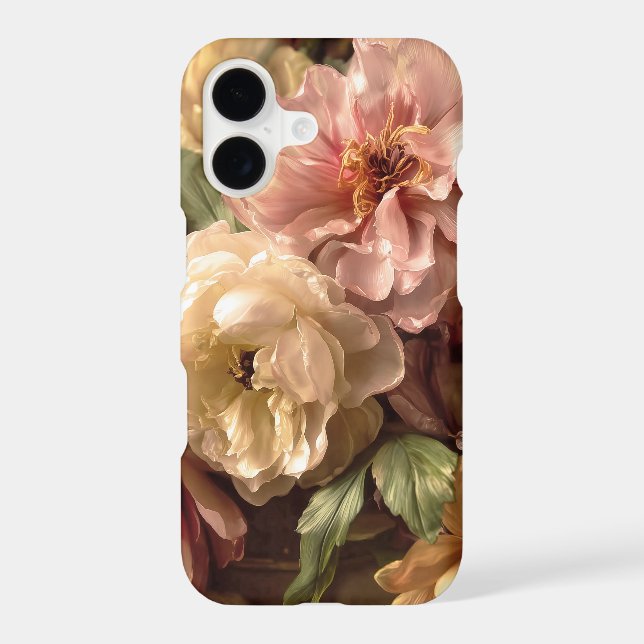 Vibrant Spring Peony Vintage Arrangement iPhone Case (Back)