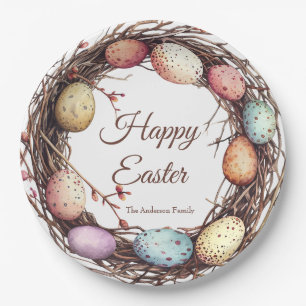 Vibrant Springtime Egg Nest Easter Brunch Paper Plates