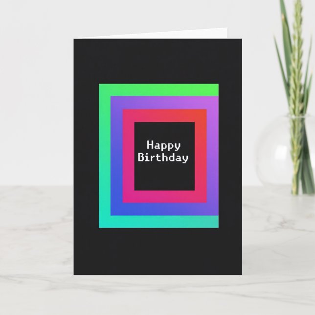Vibrant Squares Birthday Card (Front)