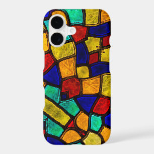 Vibrant Stained Glass Abstract Mosaic  iPhone 17 Case