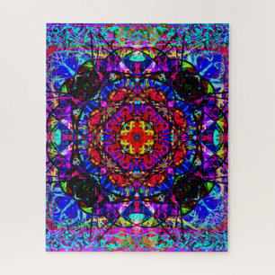 Vibrant Stained Glass Celtic Knot Mandala Jigsaw Puzzle
