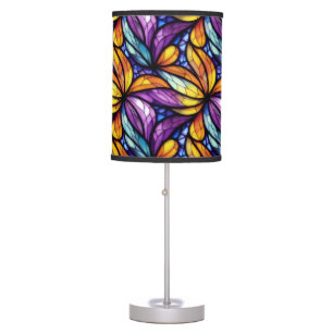 Vibrant Stained Glass Floral: Colorful Design Table Lamp