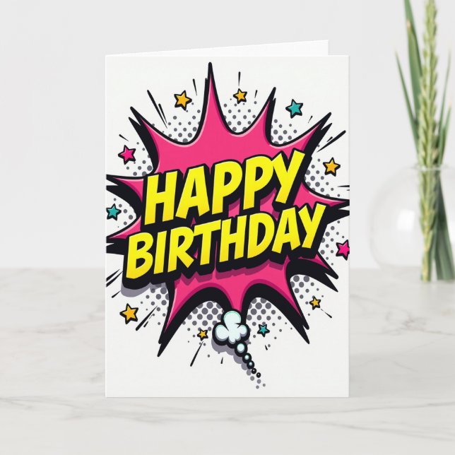 Vibrant Star Birthday Card (Front)