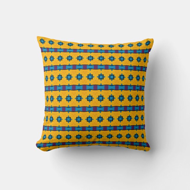 Vibrant Starburst Pattern Throw Pillow (Front)