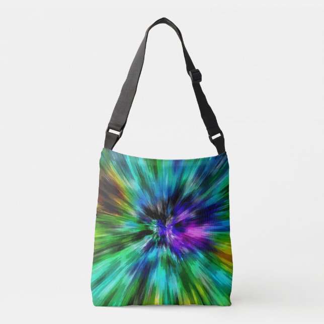 Vibrant Starburst Tie Dye Crossbody Bag (Front)