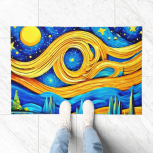 Vibrant Starry Artwork Doormat