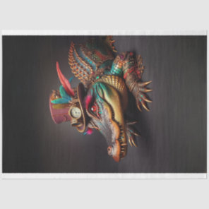 Vibrant Steampunk Alligator Decoupage  Tissue Paper