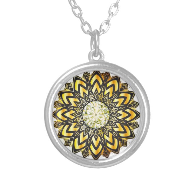 Vibrant Sterling Silver Plated Necklace (Front)