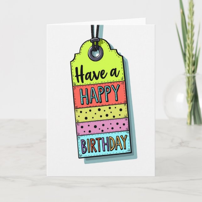 Vibrant Stitched Birthday Card (Front)