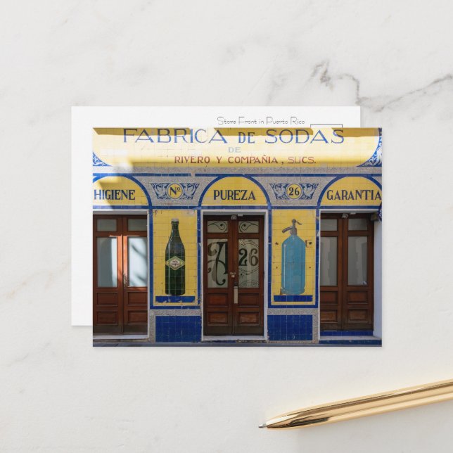 Vibrant Storefront in Puerto Rico Postcard (Front/Back In Situ)