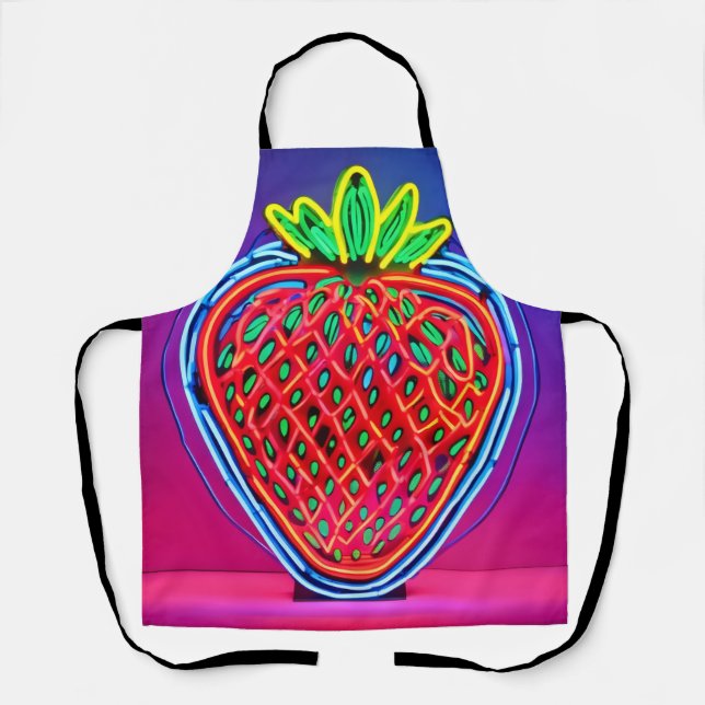 Vibrant Strawberry Neon! Apron (Front)