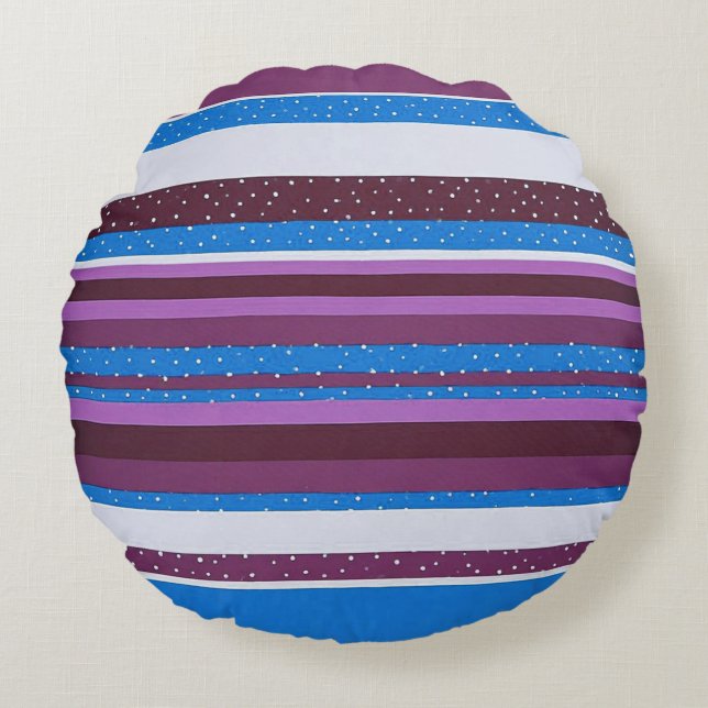 Vibrant Striped Pattern Background Round Pillow (Front)