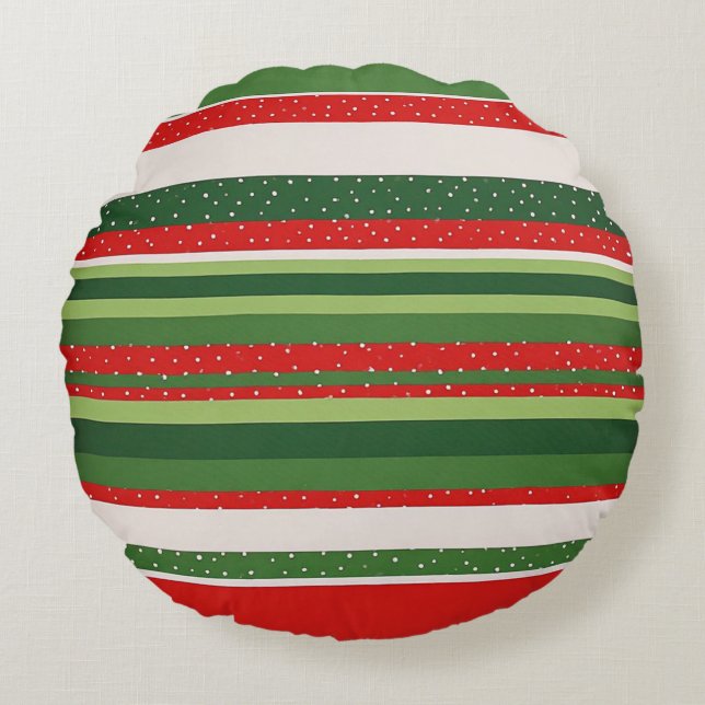 Vibrant Striped Pattern Background Round Pillow (Front)