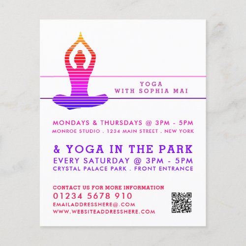 Vibrant Striped Yoga Class Advertising Flyer