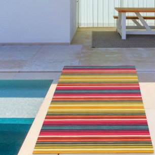 Vibrant Stripes: Bright Shades for a Fun Colorful Outdoor Rug