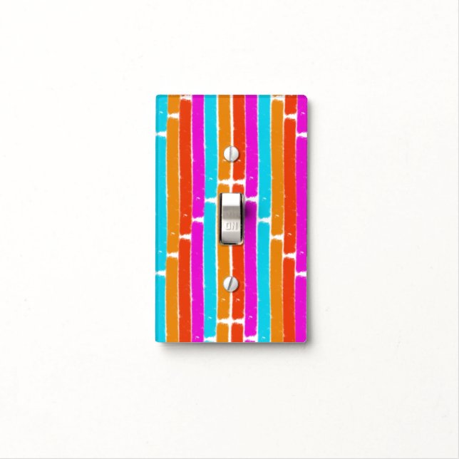 Vibrant Stripes Design - Light Switch Cover (In Situ)
