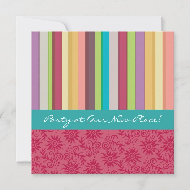 Vibrant Stripes Invitation (Front)