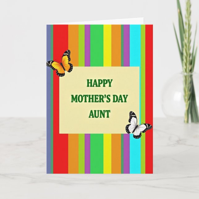 Vibrant Stripes Mothers Day Card (Front)