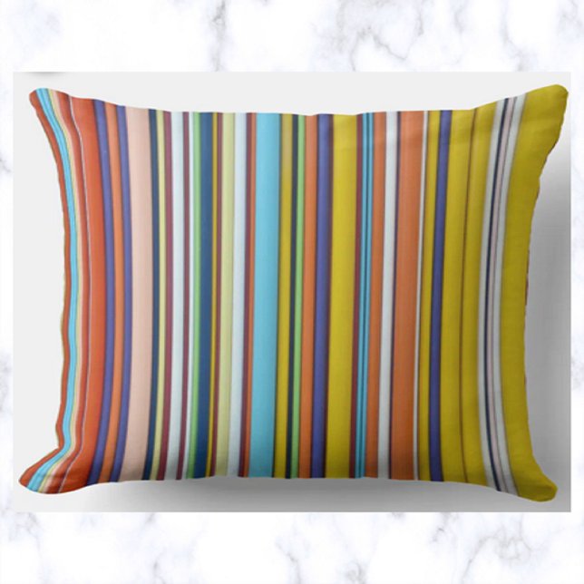 Vibrant Stripes Outdoor Pillow (Creator Uploaded)