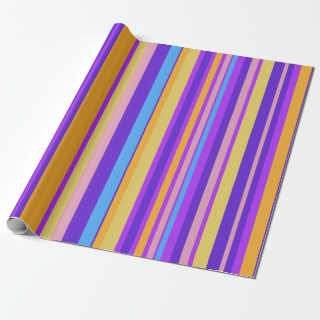 Vibrant Stripes Wrapping Paper (Unrolled)