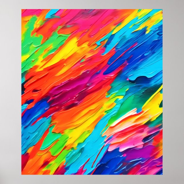 Vibrant Strokes of Joy Poster (Front)