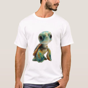 Vibrant Stylized Sea Turtle Illustration Men T-Shirt