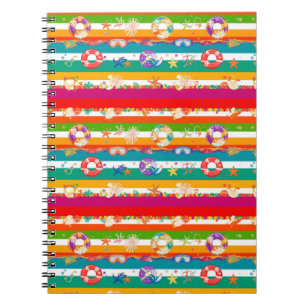 Vibrant Summer Beach Themed Design Notebook