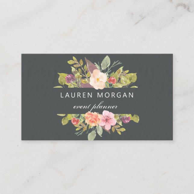 Vibrant Summer Floral | Business Card (Front)