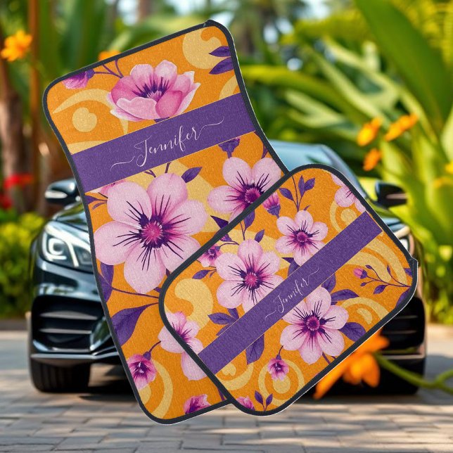 Vibrant Summer Floral-Dopamine Style Car Floor Mat (Vibrant Summer Floral-Dopamine Style Car Floor Mat)