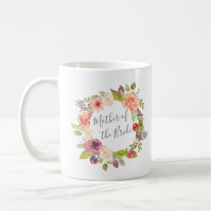 Vibrant Summer Floral Wreath Mother of the Bride Coffee Mug
