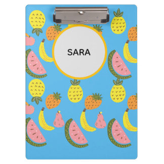 Vibrant Summer Fruits Pattern Clipboard