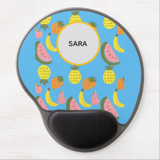 Vibrant Summer Fruits Pattern Gel Mouse Pad