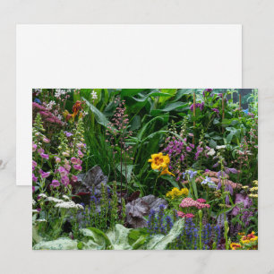 Vibrant Summer Garden Flowers Pattern Background Announcement