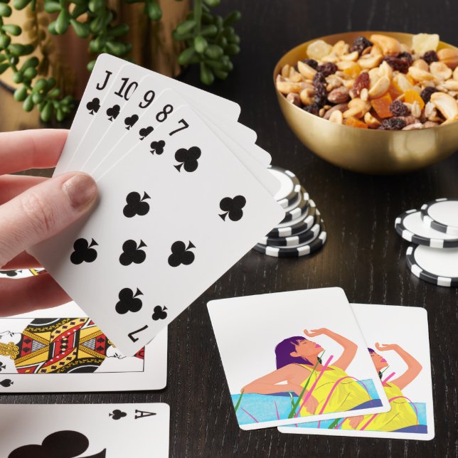 Vibrant Summer Girl Classic Playing Cards – Colour (In Situ)