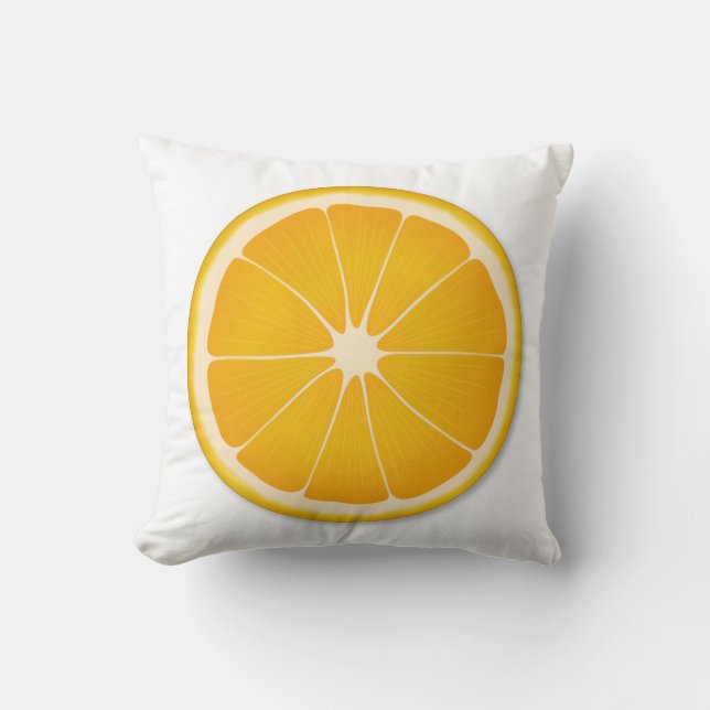 Vibrant Summer Orange Home Decor Throw Pillow (Front)