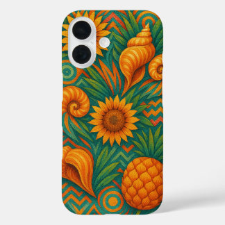 Vibrant Summer Pattern – Tropical Season iPhone 16 Case
