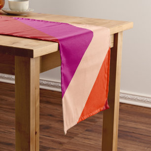 Vibrant summer stripes table runner diagonal