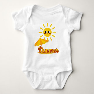Vibrant Summer Sunshine Design Baby Bodysuit