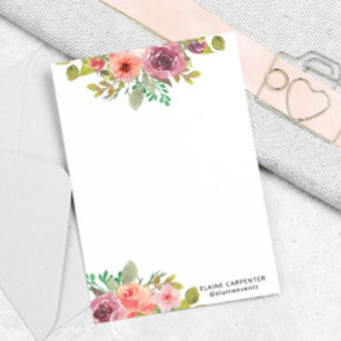 Vibrant Summer Watercolor Florals Stationery Paper